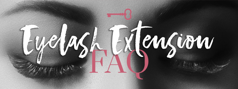Graphic that says "Eyelash Extension FAQs"